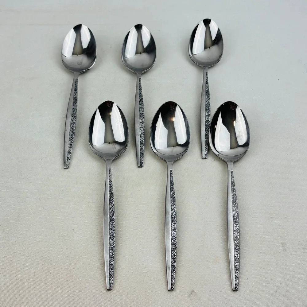 Bouquet by Coventry Place Oval Soup Spoon Set of 6 JH Stainless Japan Floral